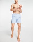 French Connection Tas Contrast Swim Shorts In Sky And Marine-multi