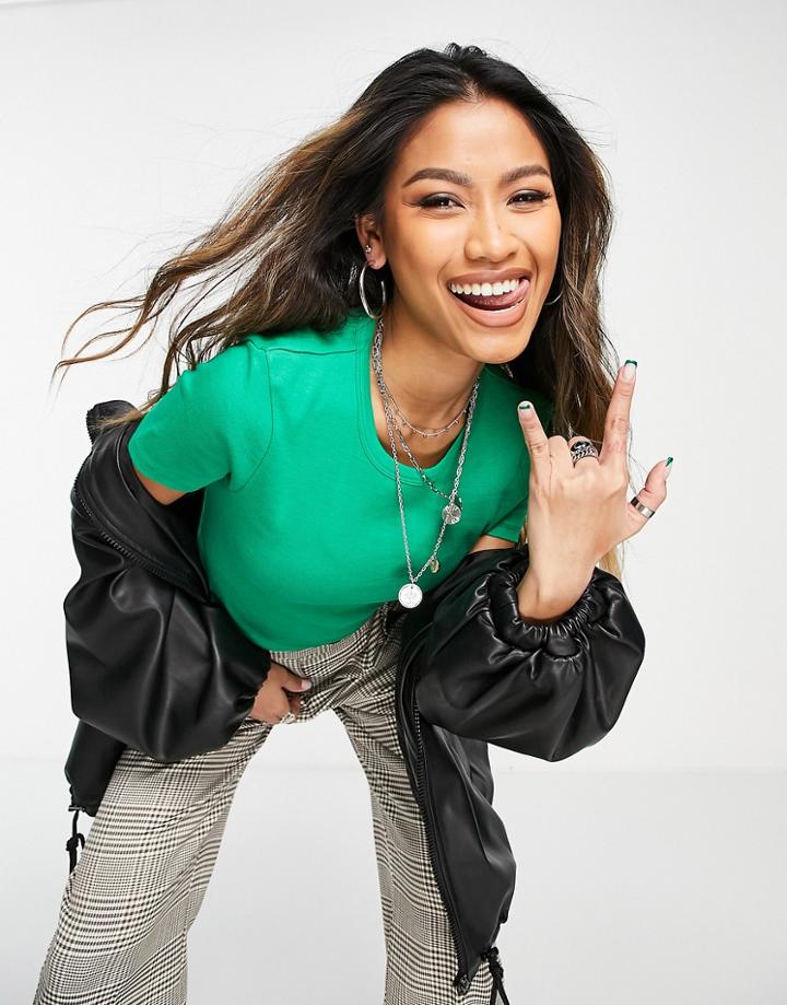 Topshop Everyday Tee In Green