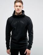Jack & Jones Tech Longline Hoodie With Logo - Black
