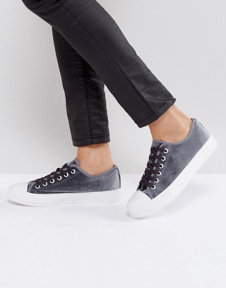 Park Lane Velvet Sneaker - Gray