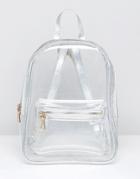 Pull & Bear Perspex Backpack In Clear - Clear