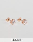 Simon Carter Round Swarovski Crystal Rose Gold Stud Earrings Exclusive