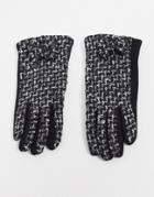 Boadmans Boucle Glove With Bow Detail In Black