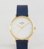 Limit Navy Leather Watch Exclusive To Asos - Navy