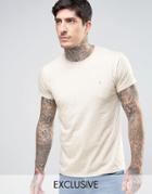 Farah Twisted Yarn Marl T-shirt Exclusive In Off White - Gray