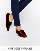 Asos Digger Velvet D-ring Sneakers - Red