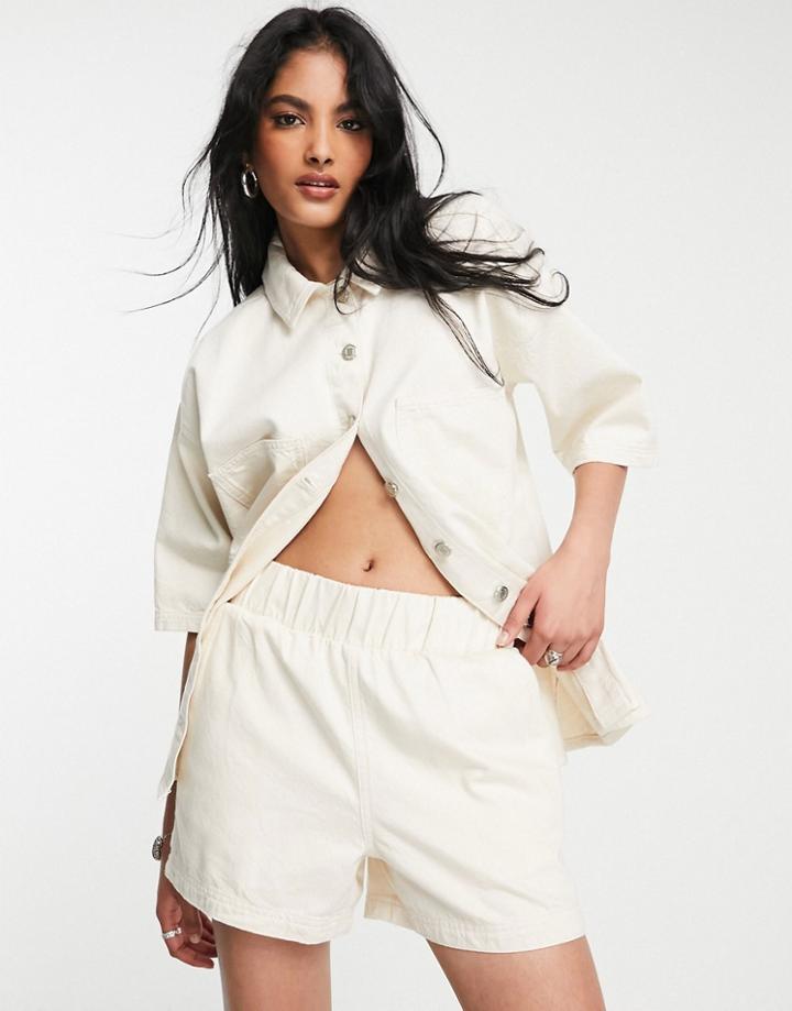 Topshop Pull-on Short In Ecru - Part Of A Set-neutral