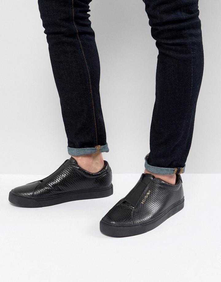 Religion Gusset Sneakers In Black - Black