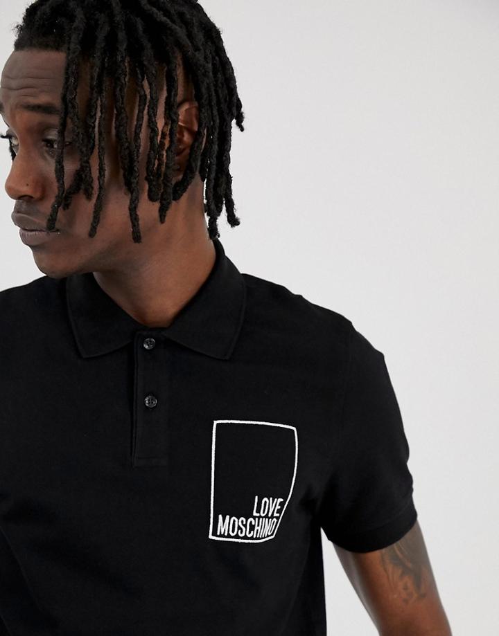 Love Moschino Box Logo Polo Shirt - Black