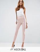 Asos Tall High Waisted Skinny Crop Pants - Pink