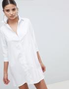 Prettylittlething Shirt Dress - White
