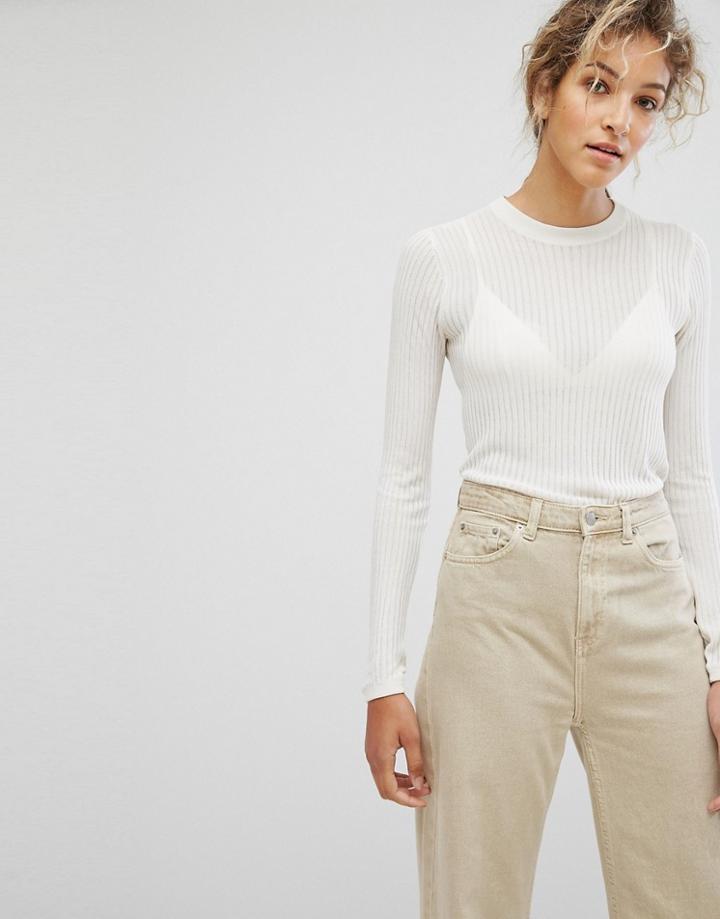 Wood Wood Daria Long Sleeved Sheer T-shirt - White