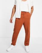 Bando Wide Leg Drawcord Pants-brown