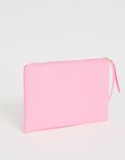 South Beach Neon Pink Clutch With Wristlet In Scuba - Pink