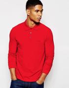 Armani Jeans Polo Shirt With Logo Regular Fit Long Sleeves - Red