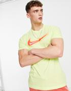 Nike Swoosh T-shirt In White And Red-green