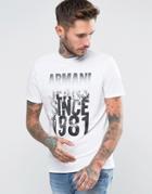 Armani Jeans T-shirt With 1981 Cityscape Print In White - White