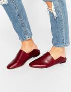 Aldo Rubey Mule Leather Flat Shoes - Red