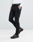 Asos Skinny Suit Pants In Black 100% Wool - Black