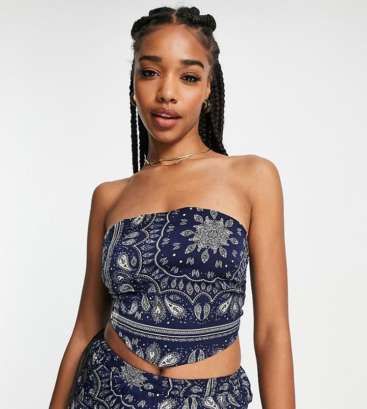 Urban Threads Tall Handkerchief Top In Bandana Print - Part Of A Set-multi