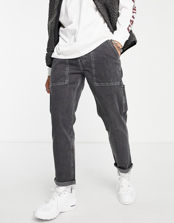 Levi's 502 Tapered Fit Hi Ball Jeans In Gray Wash