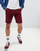 New Look Regular Fit Chino Short In Burgundy - Red