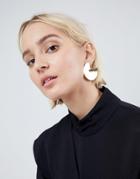 Asos Curled Disc Earrings - Gold