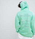 Puma Organic Cotton Hoodie With Back Print In Green Exclusive To Asos - Green