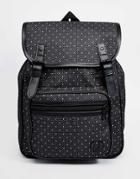 Fred Perry Backpack In Polka Dot Canvas - Black