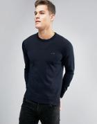 Armani Jeans Crew Knit Sweater Logo Regular Fit In Navy - Navy