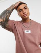 Asos Dark Future Oversized T-shirt In Heavyweight Neoprene With Logo Woven Badge In Brown