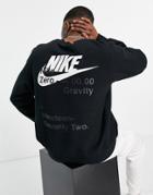 Nike Zero Gravity Pack Photo Print Crew Neck Fleece Sweatshirt In Black