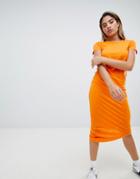 Noisy May Asymmetric Jersey Dress - Orange