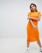 Noisy May Asymmetric Jersey Dress - Orange