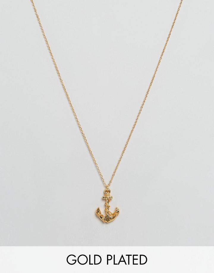 Gorjana Anchor Pendant Necklace - Gold
