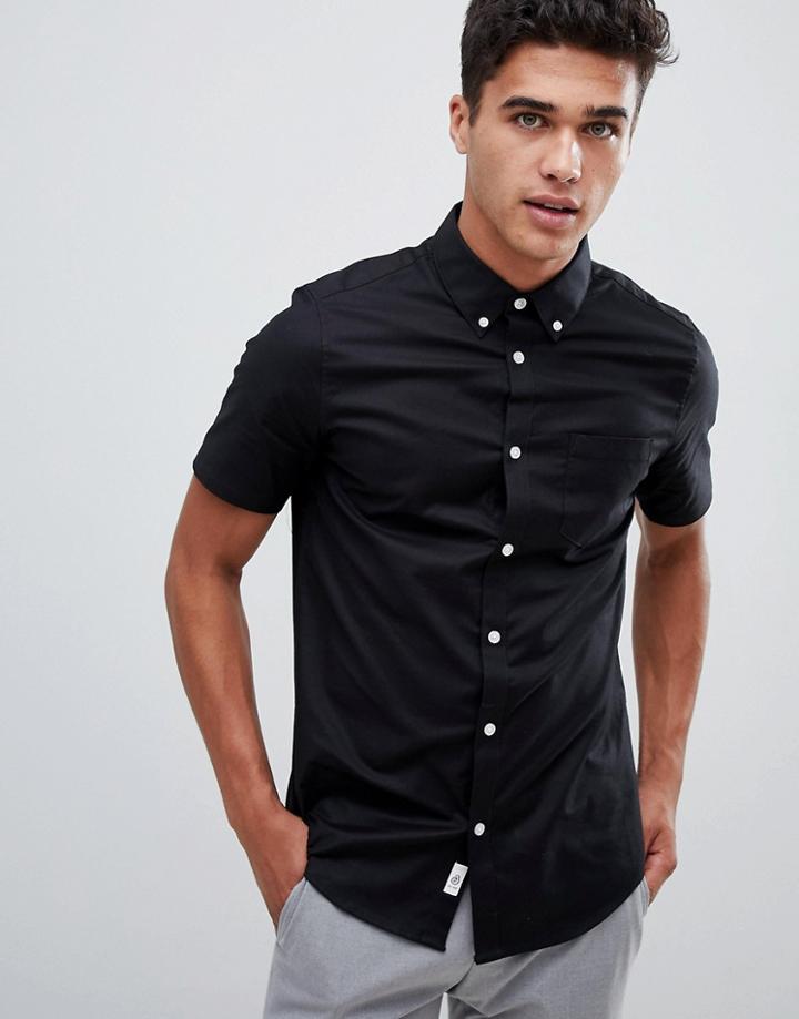 Burton Menswear Skinny Fit Oxford Shirt In Black - Black