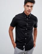 Burton Menswear Skinny Fit Oxford Shirt In Black - Black
