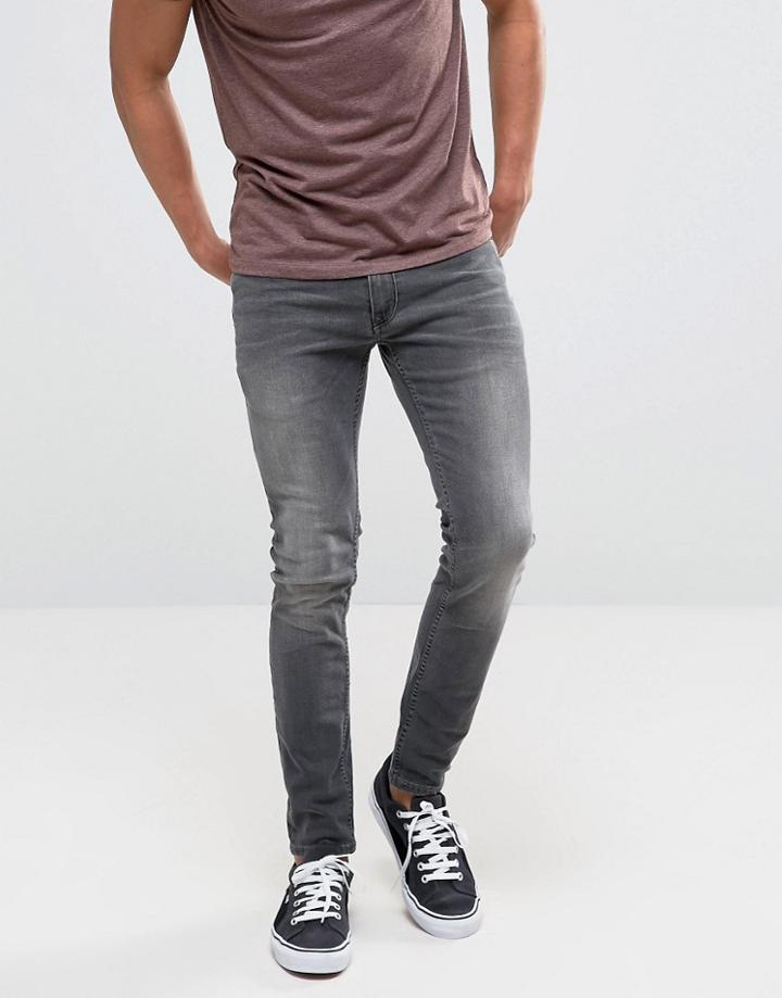 Burton Menswear Superskinny Black Washed Jeans - Black