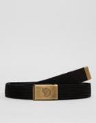 Fjallraven Canvas Belt With Brass Buckle - Black