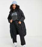 Yours Longline Padded Vest In Black