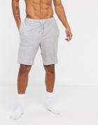 Asos Design Lounge Shorts In Gray Marl-grey