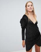 Boohoo One Shoulder Wrap Mini Dress - Multi