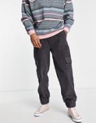 Reclaimed Vintage Inspired Cord Cargo Pants In Charcoal-gray
