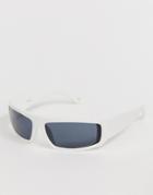 Asos Design Full Frame Visor Sunglasses - White