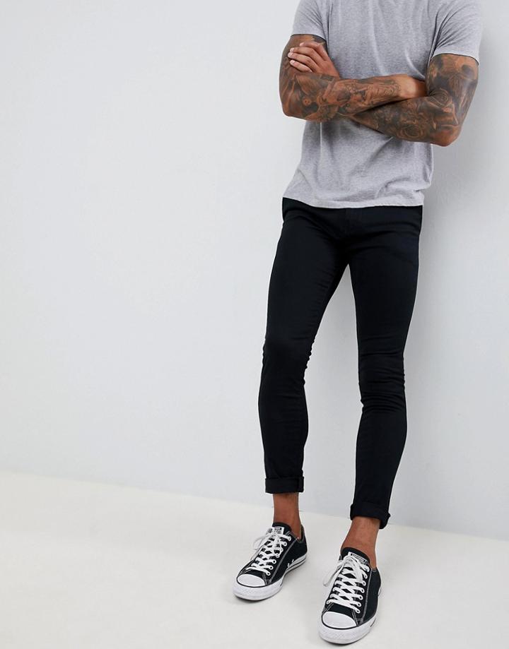 Next Super Skinny Stretch Chinos In Black - Black