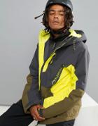 O'neill Suburbs Ski Jacket All Over Print In Yellow/black - Yellow
