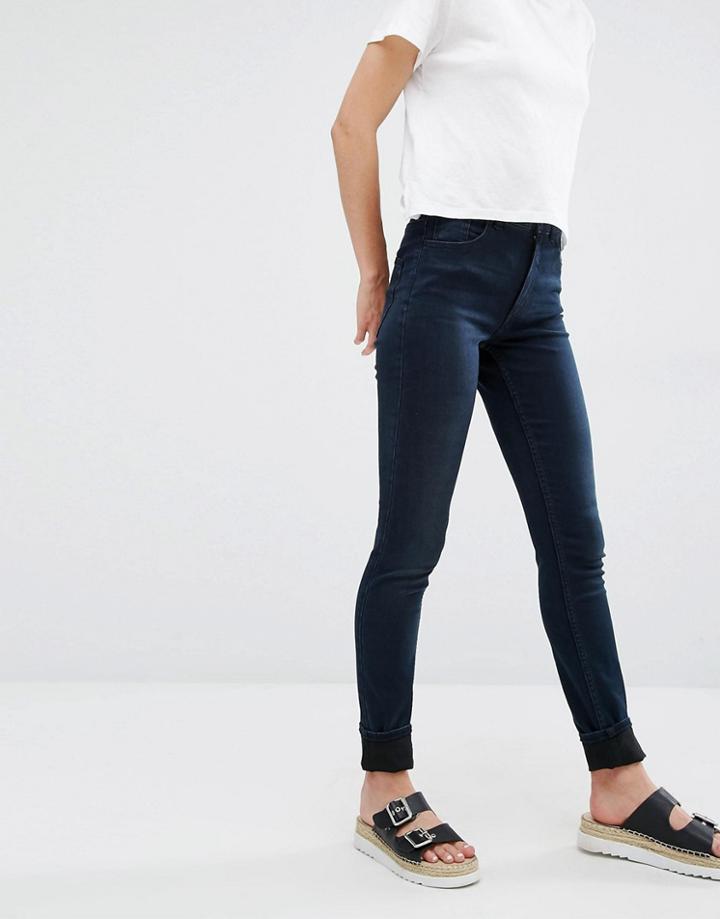Monki Mocki Slim Mid Waist Jean - Blue