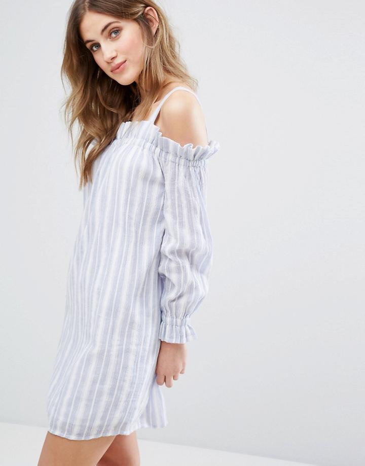 Miss Selfridge Stripe Bardot Dress - Multi
