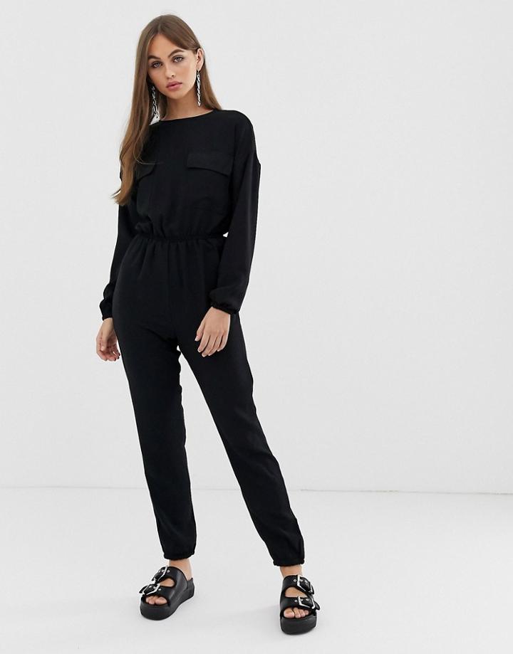 Noisy May Utility Pocket Jumpsuit - Black