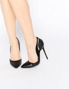 Daisy Street Black Cut Out Two Part Pumps - Black